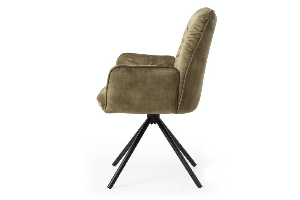 Salesfever Armlehnstuhl Grün mit 360° Drehfunktion Vintage-Samtvelours Nova Speichern exportieren