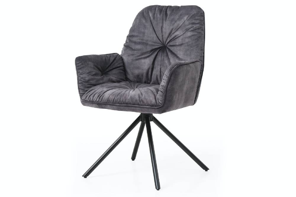 Salesfever Armlehnstuhl Schwarz mit 360° Drehfunktion Vintage-Samtvelours Nova Black Friday Preise