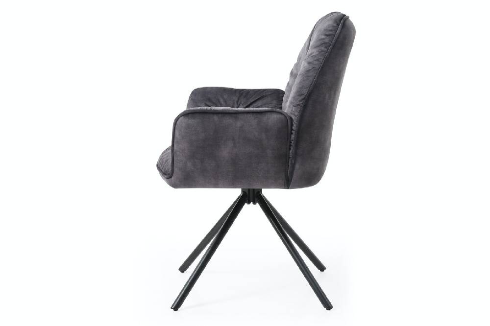 Salesfever Armlehnstuhl Schwarz mit 360° Drehfunktion Vintage-Samtvelours Nova Black Friday Preise