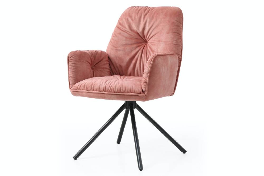 Salesfever Armlehnstuhl Rose mit 360° Drehfunktion Vintage-Samtvelours Nova Im Verkauf