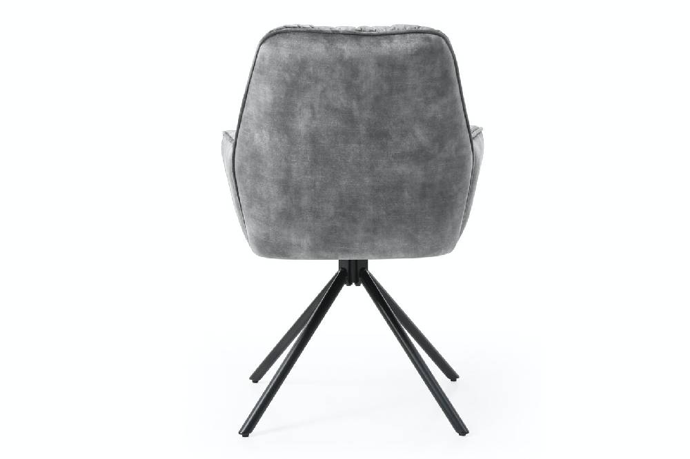 Salesfever Armlehnstuhl Grau mit 360° Drehfunktion Vintage-Samtvelours Nova zollfrei