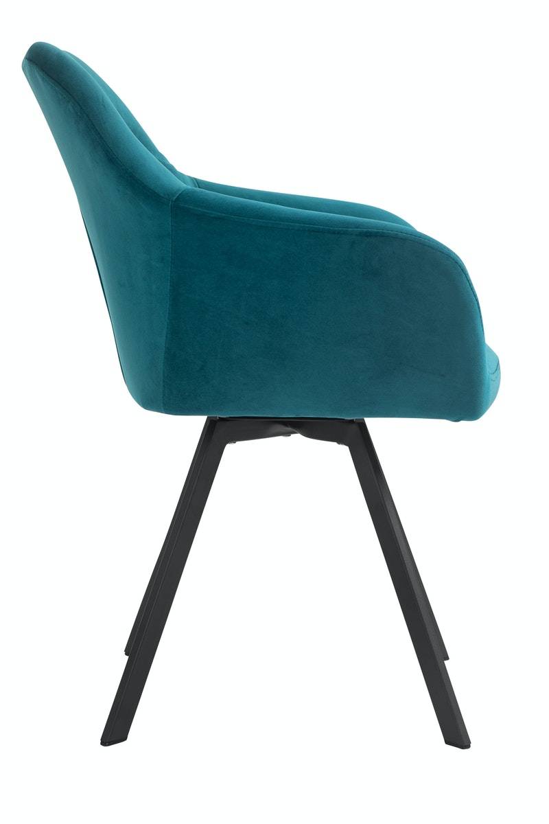 Salesfever Armlehnstuhl Türkis mit 360° Drehfunktion Samtbezug Fiona Outlet