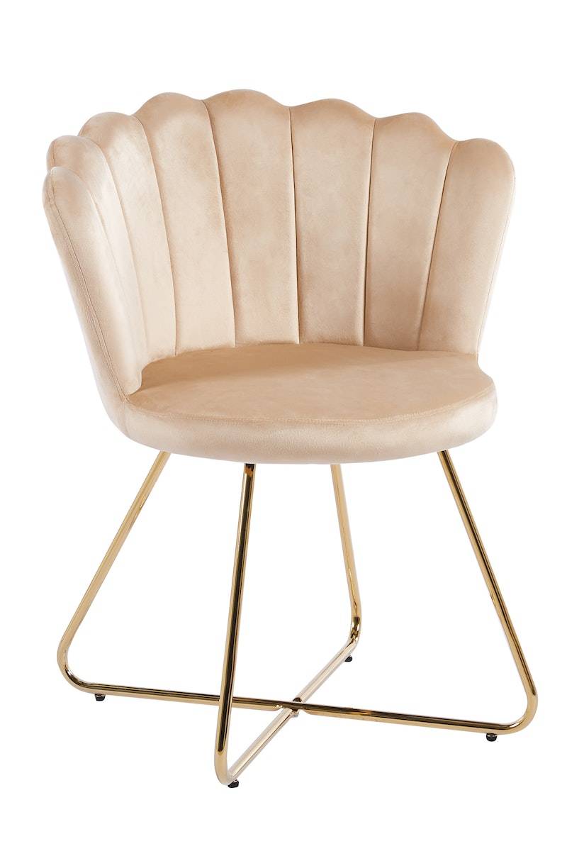 Salesfever Muschelstuhl aus Samt 2er Set Beige Arielle Limitierter Zeitrabatt