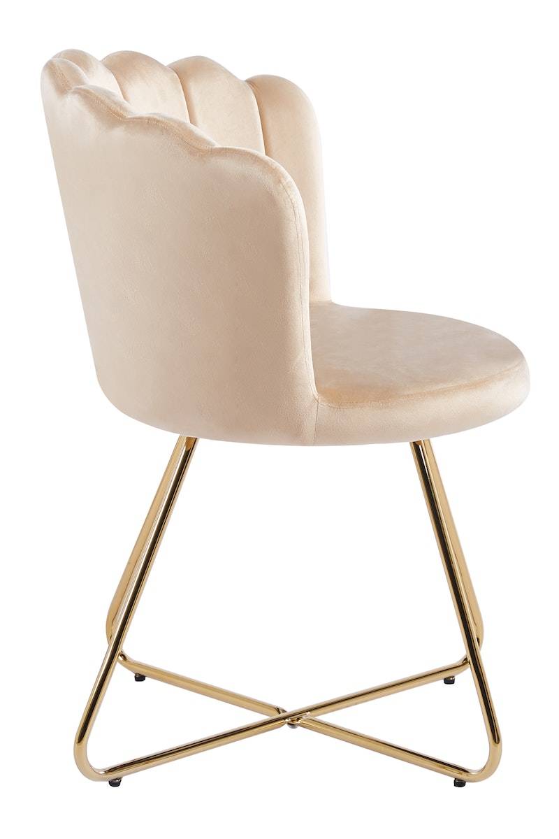 Salesfever Muschelstuhl aus Samt 2er Set Beige Arielle Limitierter Zeitrabatt