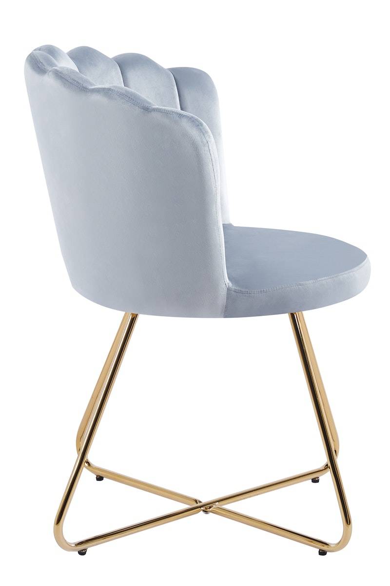 Salesfever Muschelstuhl aus Samt 2er Set Hellgrau Arielle Fabrikpreis