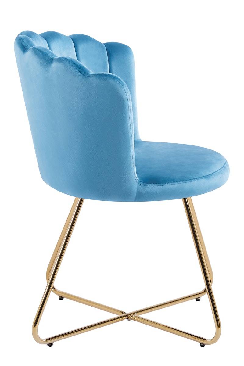 Salesfever Muschelstuhl aus Samt 2er Set Blau Arielle Sonderangebot