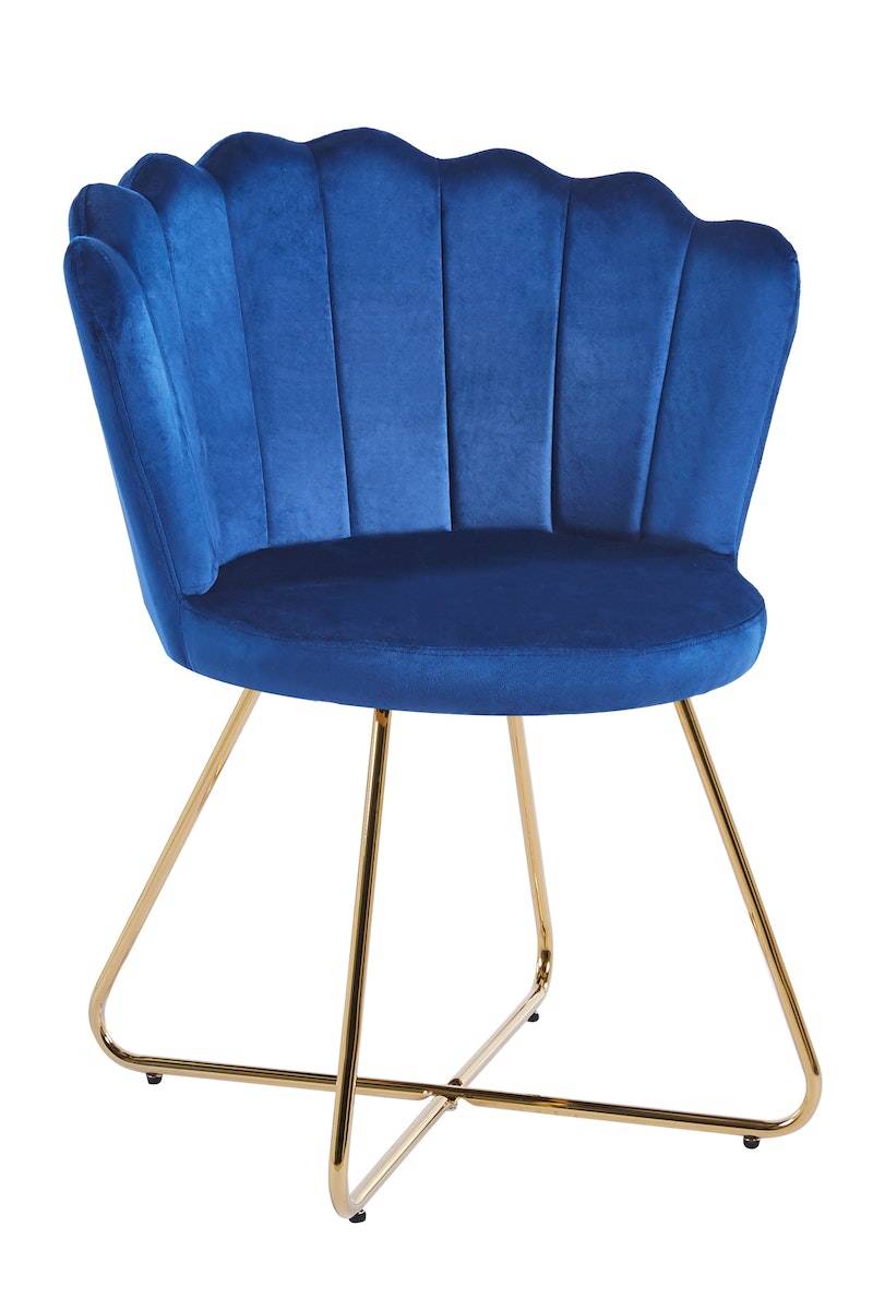 Salesfever Muschelstuhl aus Samt 2er Set Dunkelblau Arielle Rabatt