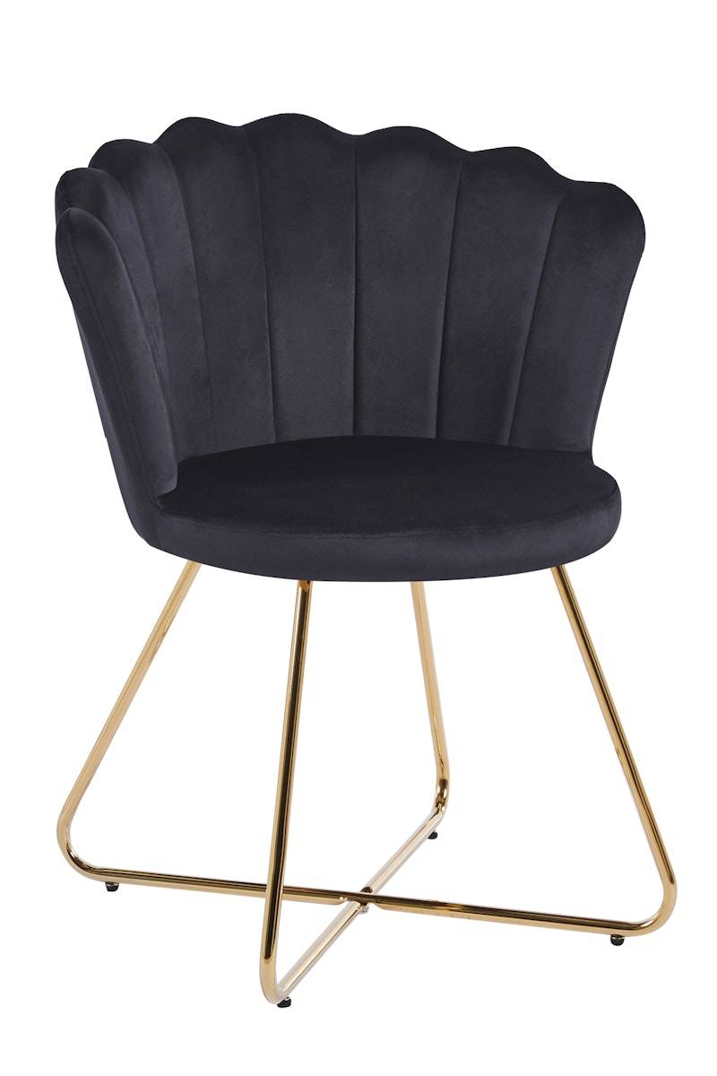 Salesfever Muschelstuhl aus Samt 2er Set Schwarz Arielle Günstig kaufen