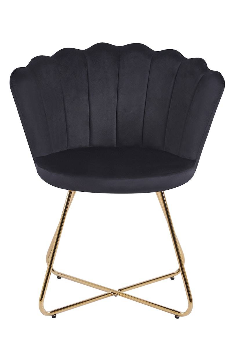 Salesfever Muschelstuhl aus Samt 2er Set Schwarz Arielle Günstig kaufen
