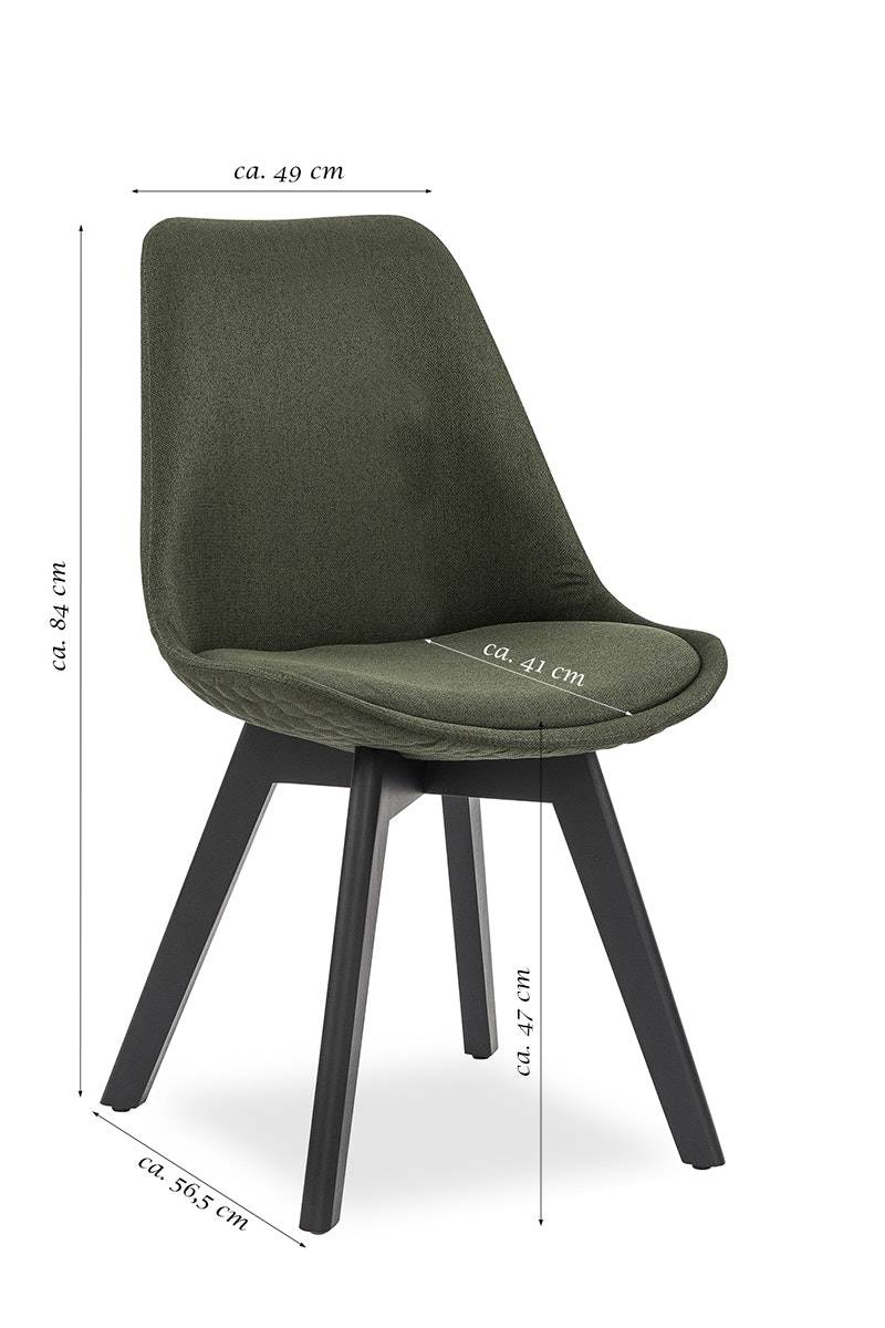 Salesfever Esszimmerstuhl grün 2er Set Stoff mit Steppung und Sitzkissen Cleo Versandkostenfrei