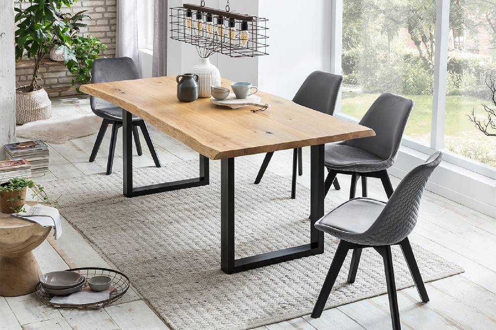 Salesfever Esszimmerstuhl grau 2er Set Samt mit Steppung und Sitzkissen Cleo Großer Ausverkauf