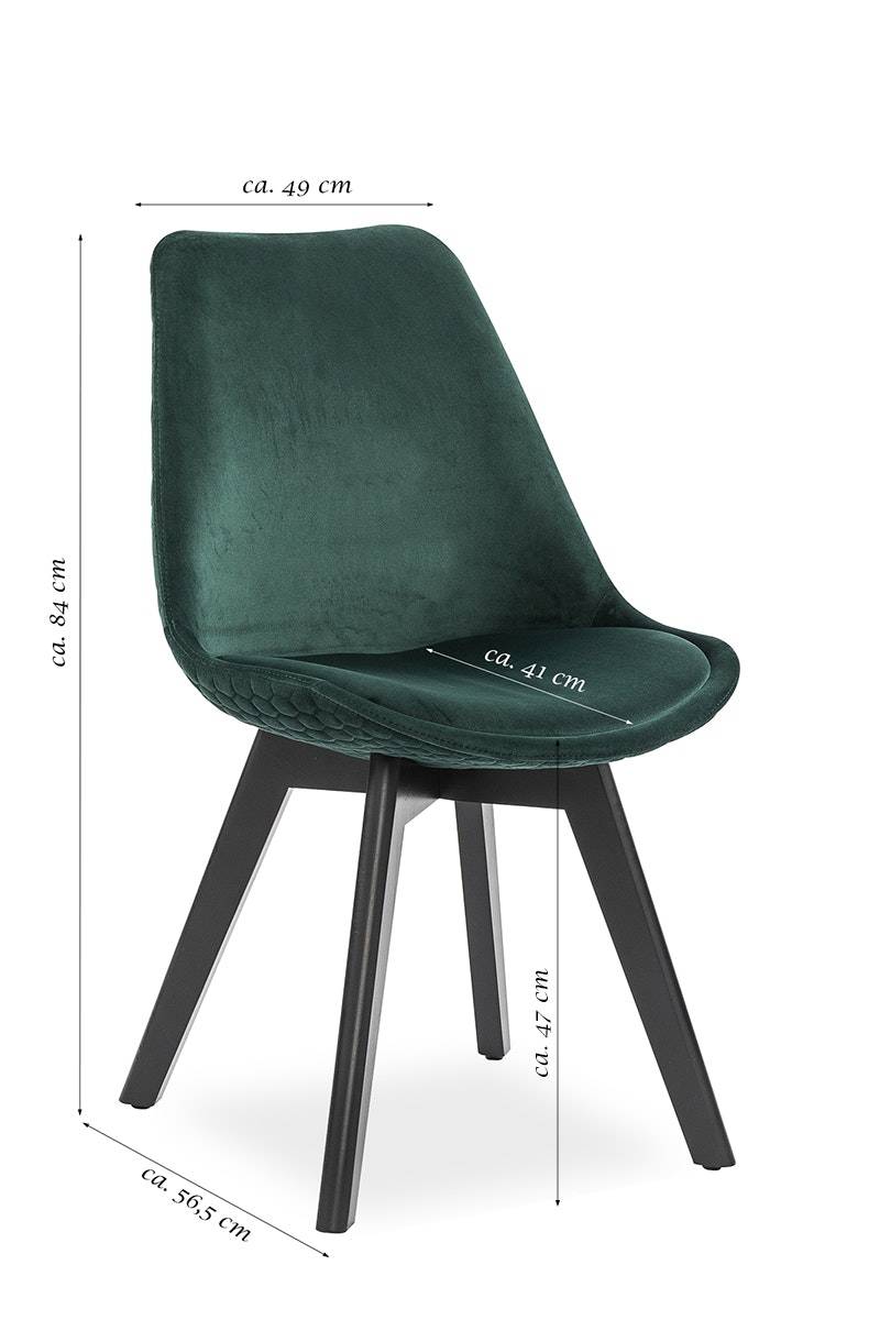 Salesfever Esszimmerstuhl grün 2er Set Samt mit Steppung und Sitzkissen Cleo Flash Sale
