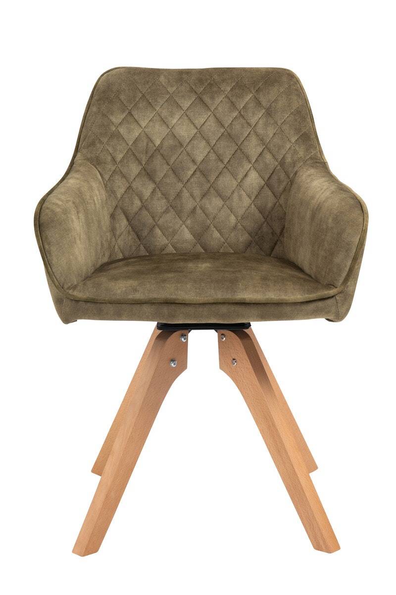 Salesfever Armlehnstuhl Grün Vintage-Samtvelours mit Rautensteppung Mercur Online Shopping