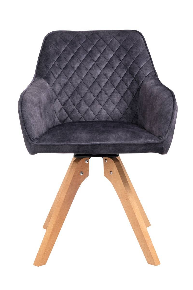Salesfever Armlehnstuhl Schwarz Vintage-Samtvelours mit Rautensteppung Mercur Preisnachlass