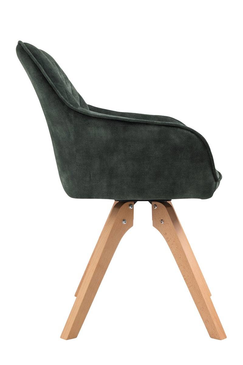 Salesfever Armlehnstuhl Dunkelgrün Vintage-Samtvelours mit Rautensteppung Mercur Black Friday