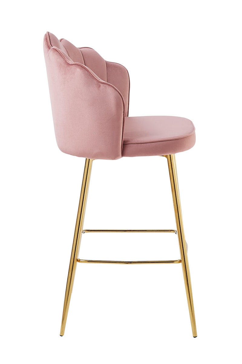 Salesfever Barhocker Rose Muscheldesign 2er Set aus Samt Arielle Cyber Monday
