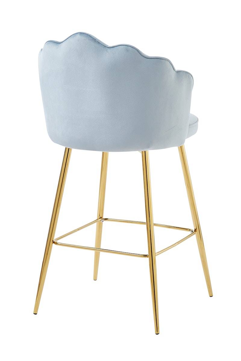 Salesfever Barhocker Hellgrau Muscheldesign 2er Set aus Samt Arielle Muttertagsangebot