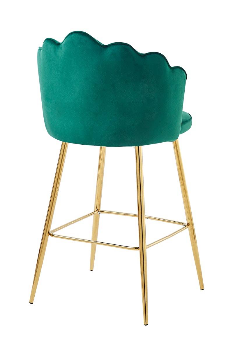 Salesfever Barhocker Grün Muscheldesign 2er Set aus Samt Arielle Vatertagsangebot