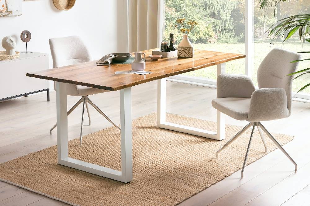 Salesfever Esstisch 140x80 cm Akazie 120x80 cm in U-Form Wesley Super Sparpreis