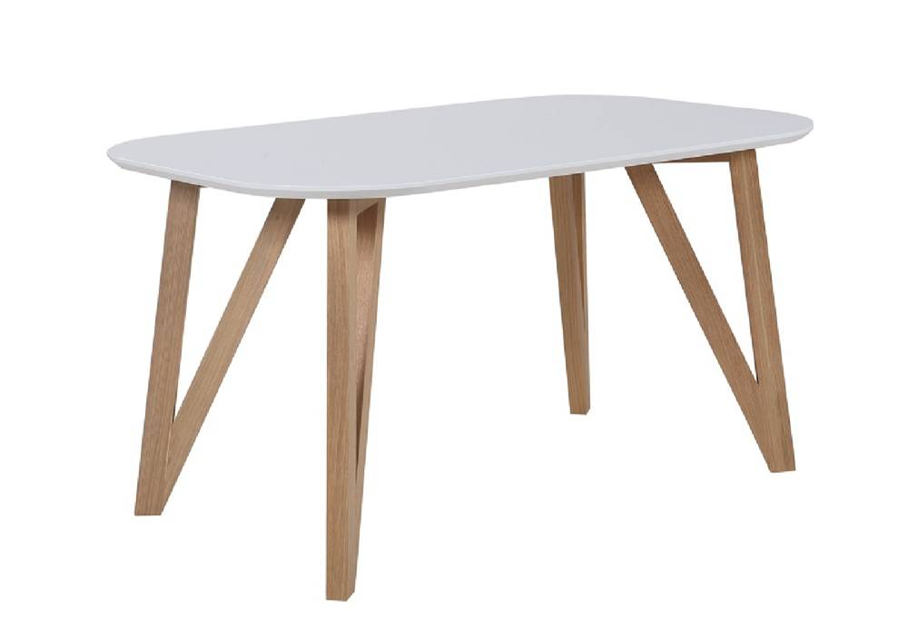 Salesfever Esstisch 140x90 cm Aino weiß Holz stabile Beine Tisch Zeitbegrenzte Promotion