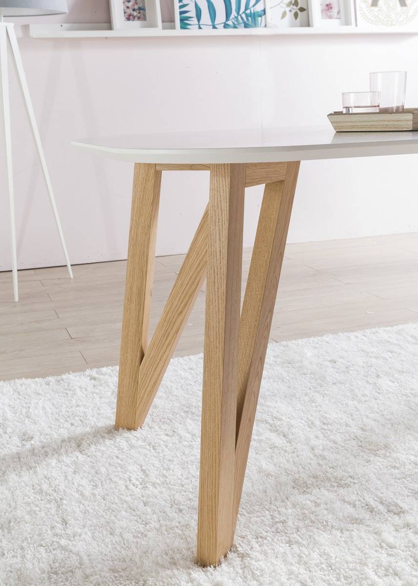 Salesfever Esstisch 140x90 cm Aino weiß Holz stabile Beine Tisch Zeitbegrenzte Promotion