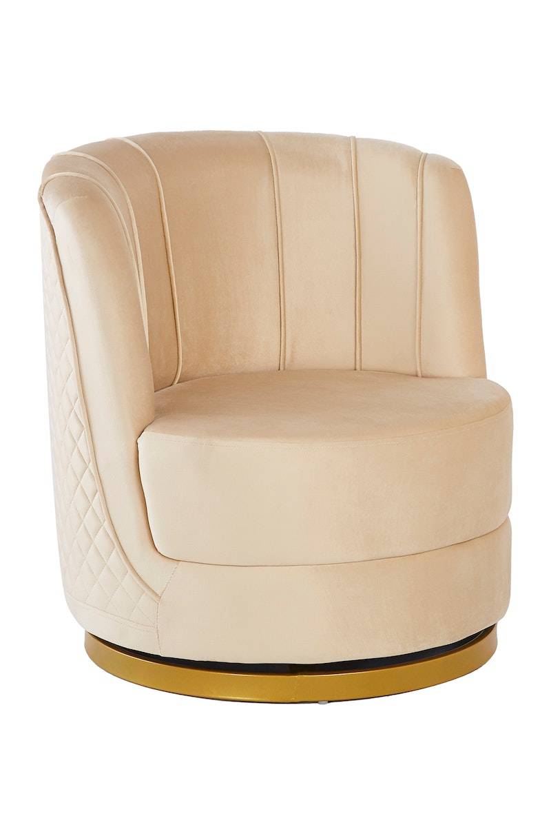 Salesfever Drehsessel aus Samt Beige Aubrey Bis zu 60% Rabatt