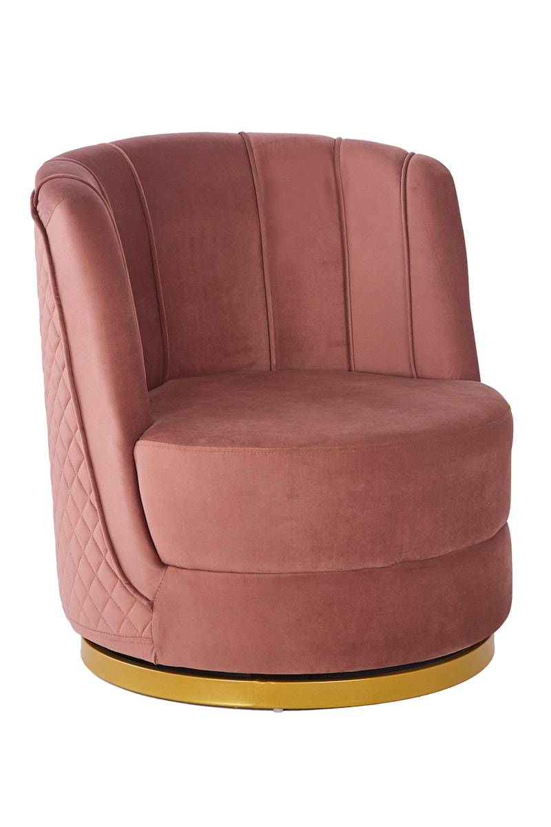 Salesfever Drehsessel aus Samt Rose Aubrey Sonderangebot der Fabrik
