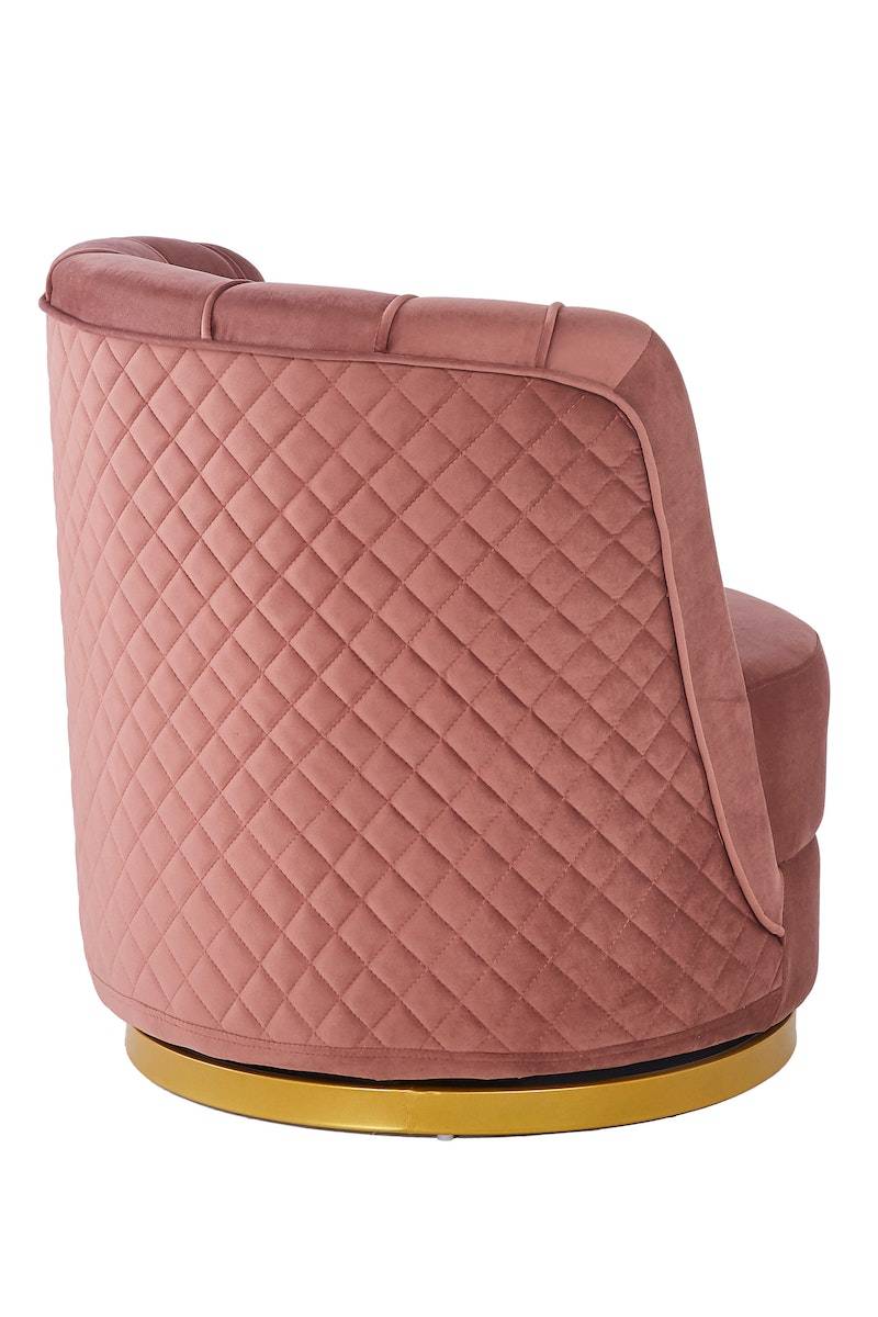 Salesfever Drehsessel aus Samt Rose Aubrey Sonderangebot der Fabrik