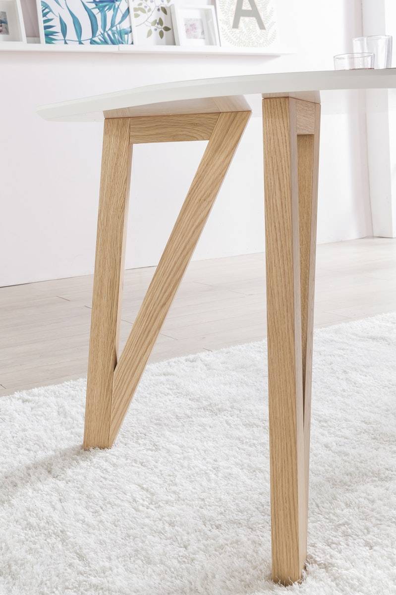 Salesfever Esstisch 180x90 cm Aino weiß Holz stabile Beine Tisch Fabrikladen