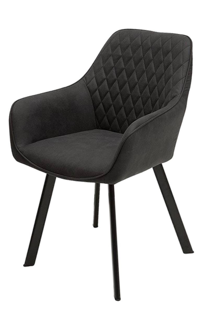 Salesfever Armlehnstuhl Anthrazit 2er Set abgestepptes Design Microfaser Columbus Black Friday Preise