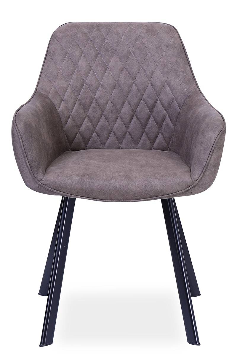 Salesfever Armlehnstuhl Taupe 2er Set abgestepptes Design Microfaser Columbus Im Verkauf