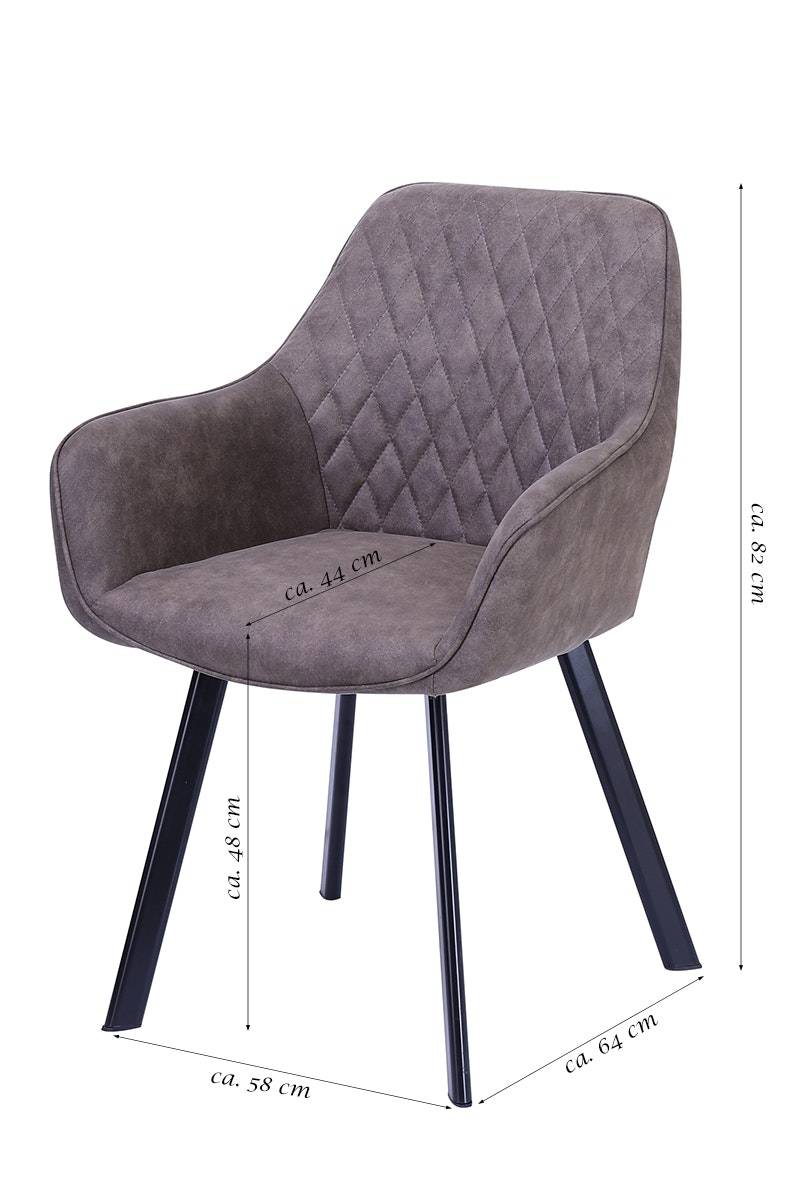 Salesfever Armlehnstuhl Taupe 2er Set abgestepptes Design Microfaser Columbus Im Verkauf