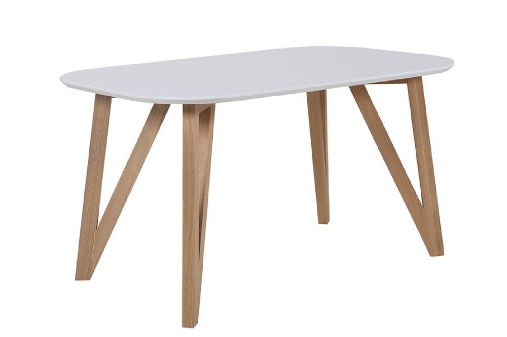 Salesfever Esstisch 120x80 cm Aino weiß Holz stabile Beine Tisch im Angebot