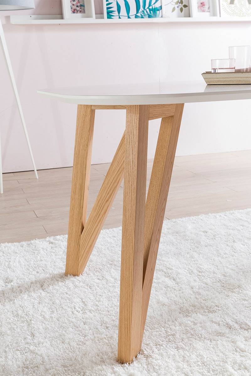 Salesfever Esstisch 120x80 cm Aino weiß Holz stabile Beine Tisch im Angebot