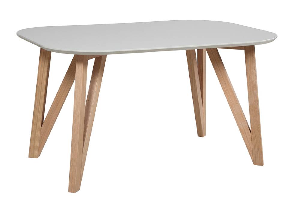 Salesfever Esstisch 120 x 80 cm Grau mit stabilen Holzbeinen Aino Schlussverkauf