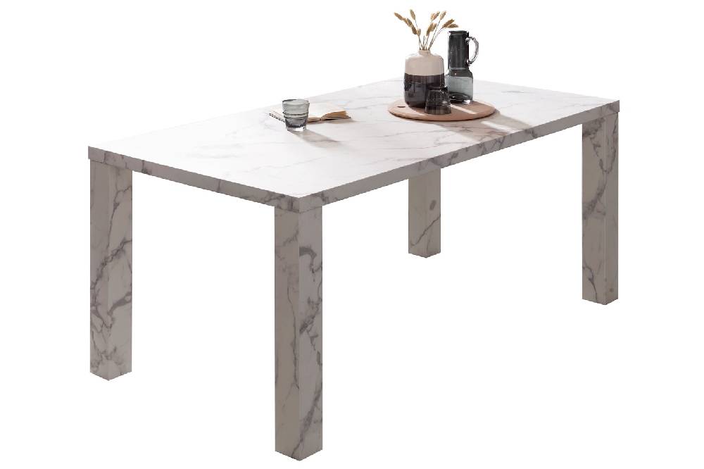Salesfever Esstisch Weiß 180x90 cm in Marmoroptik Lance Meist gekauft