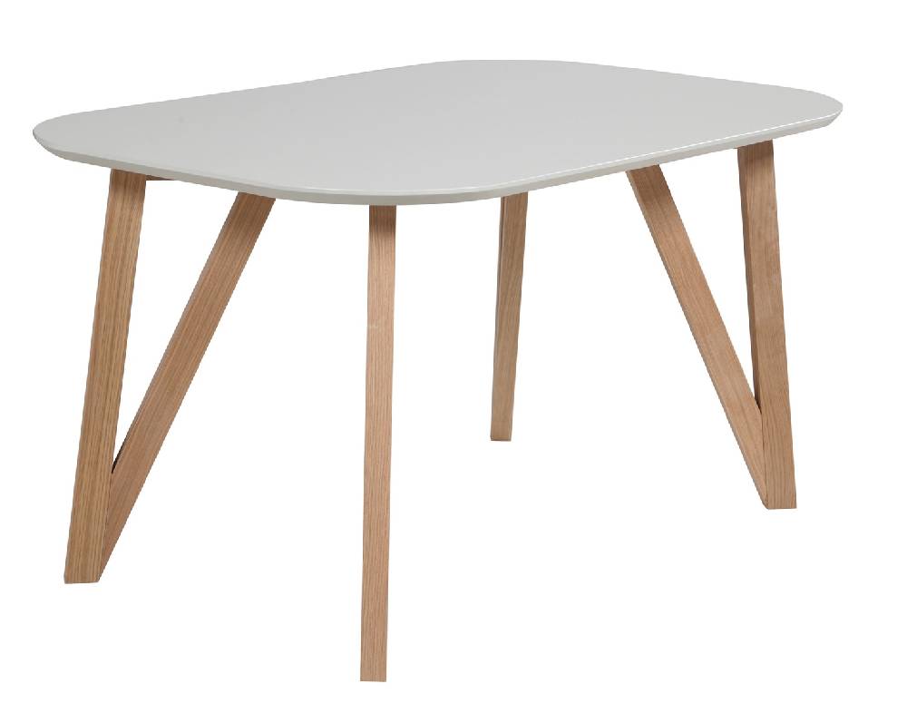 Salesfever Esstisch 140 x 90 cm Grau mit stabilen Holzbeinen Aino Fabrikpreis