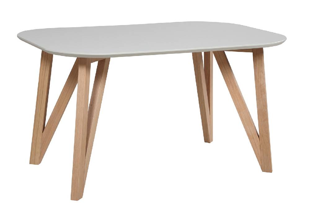 Salesfever Esstisch 140 x 90 cm Grau mit stabilen Holzbeinen Aino Fabrikpreis