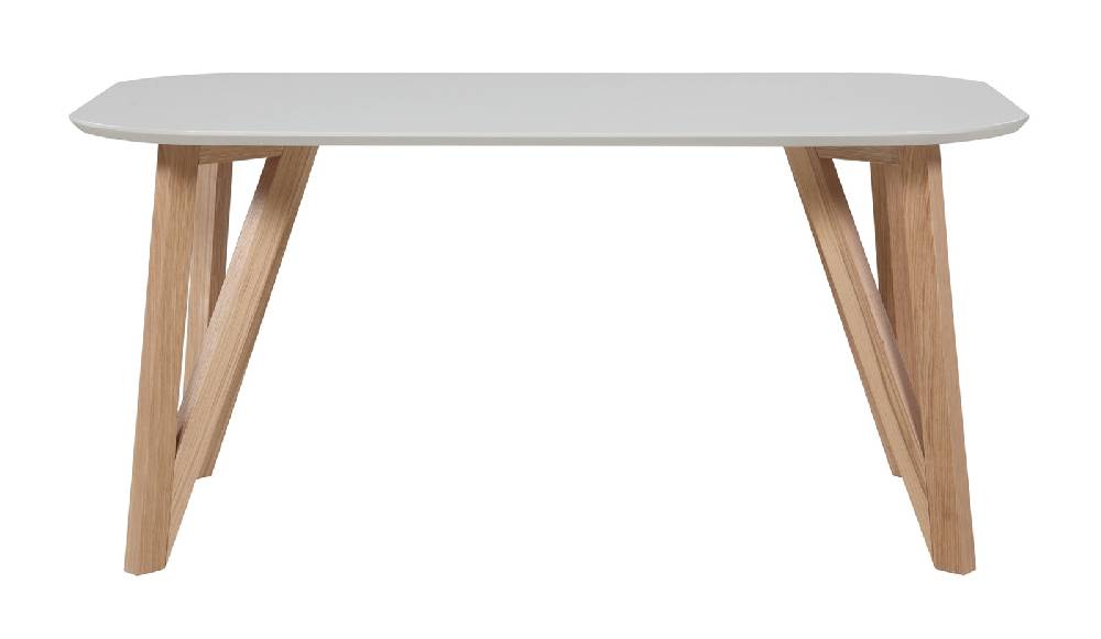 Salesfever Esstisch 140 x 90 cm Grau mit stabilen Holzbeinen Aino Fabrikpreis