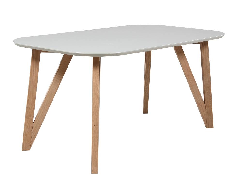 Salesfever Esstisch 160 x 90 cm Grau mit stabilen Holzbeinen Aino Sonderangebot