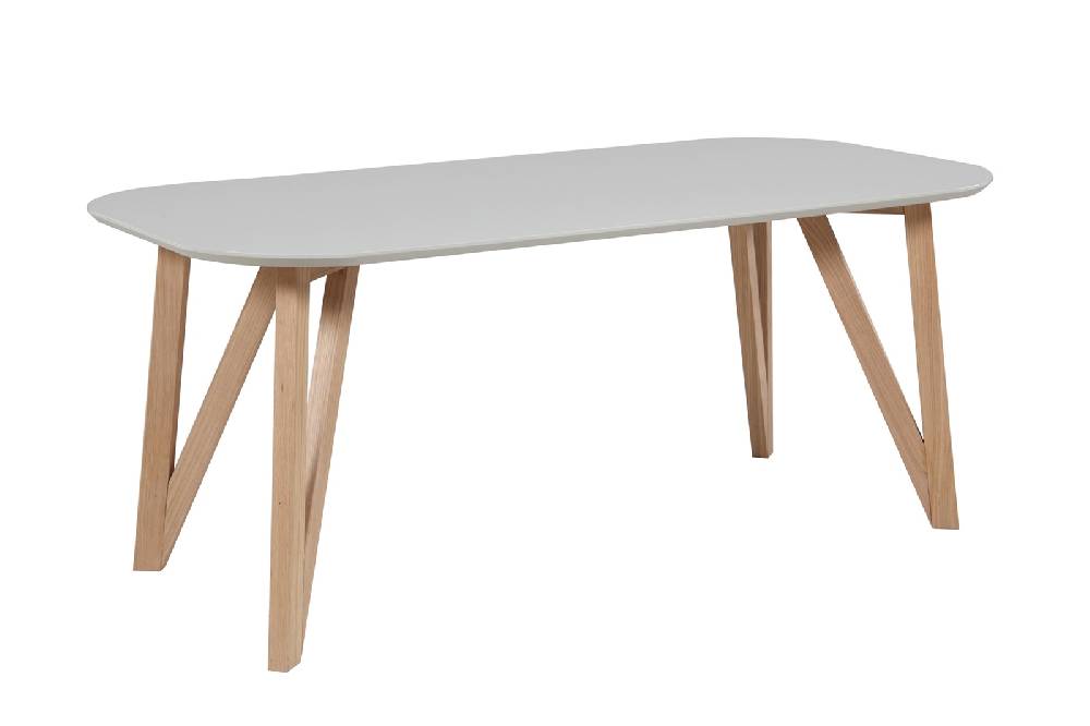Salesfever Esstisch 180 x 90 cm Grau mit stabilen Holzbeinen Aino Flash Sale