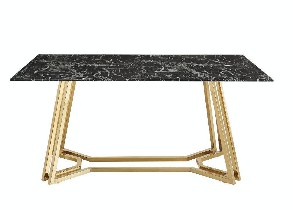 Salesfever Esstisch Schwarz & Gold 160 x 90 cm Marmoroptik Nobile Saisonschlussverkauf