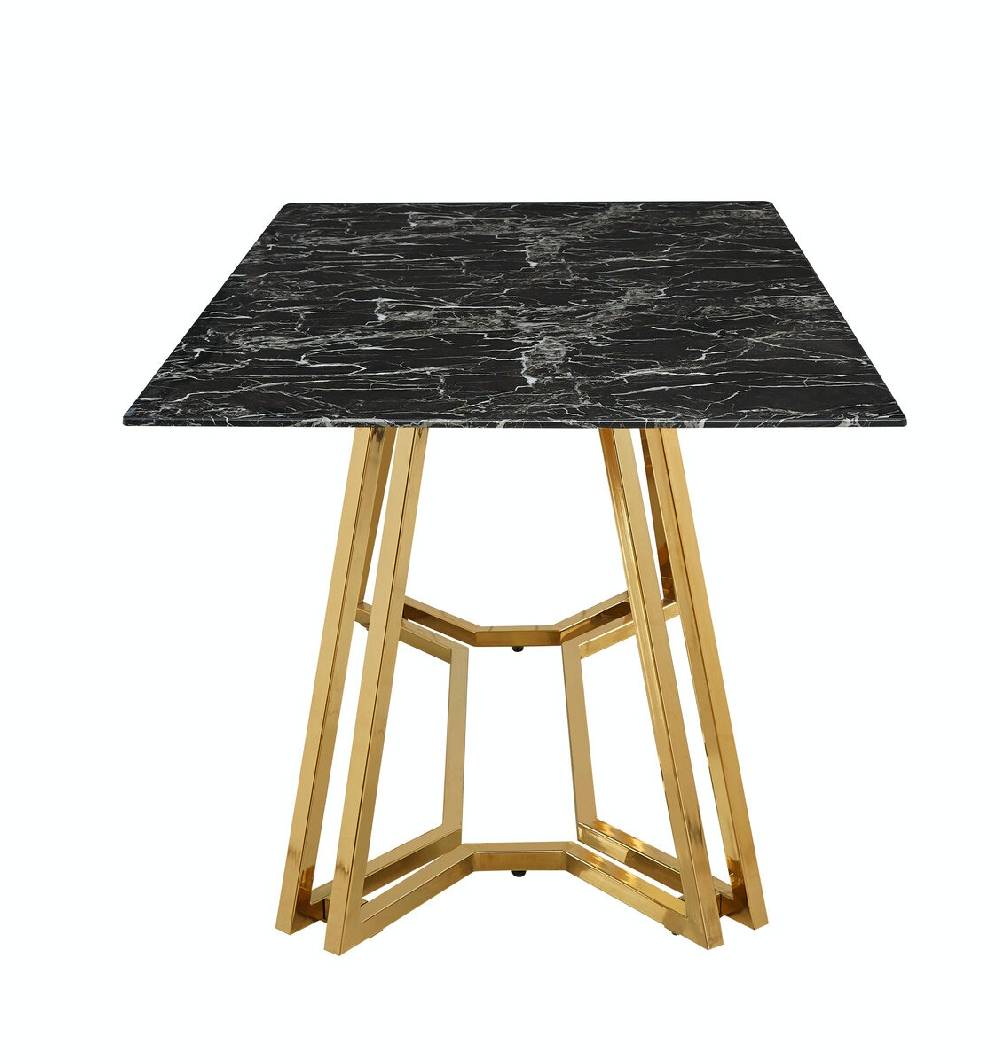 Salesfever Esstisch Schwarz & Gold 160 x 90 cm Marmoroptik Nobile Saisonschlussverkauf
