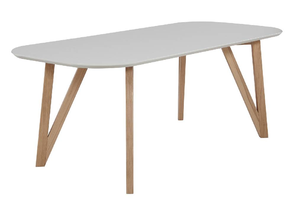 Salesfever Esstisch 200 x 90 cm Grau mit stabilen Holzbeinen Aino Tägliche Deals