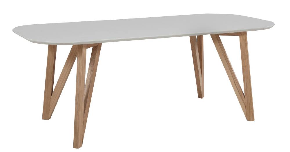 Salesfever Esstisch 200 x 90 cm Grau mit stabilen Holzbeinen Aino Tägliche Deals