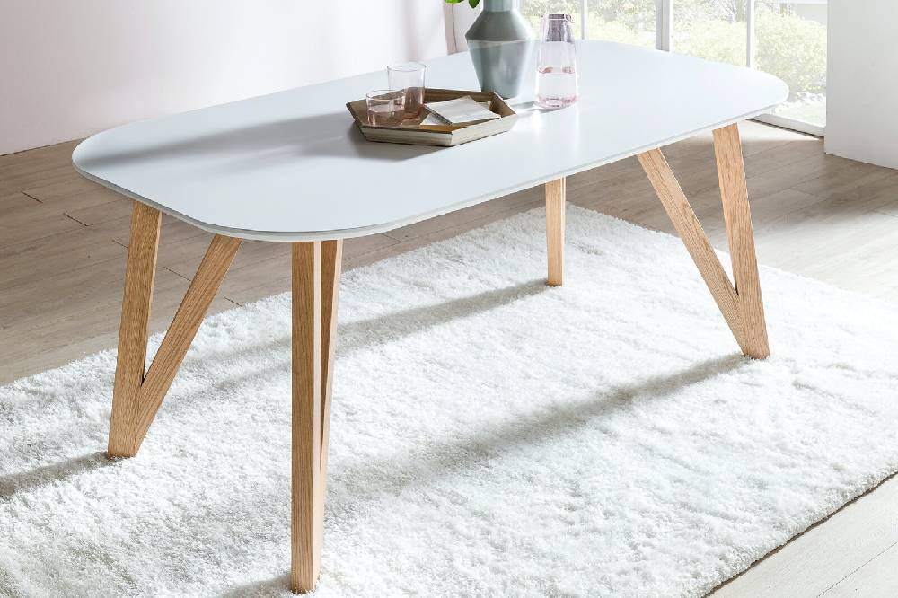 Salesfever Essgruppe grau 160 x 90 cm weiß Aino 5tlg. Tisch & 4 Stühle Nur noch ein Tag übrig