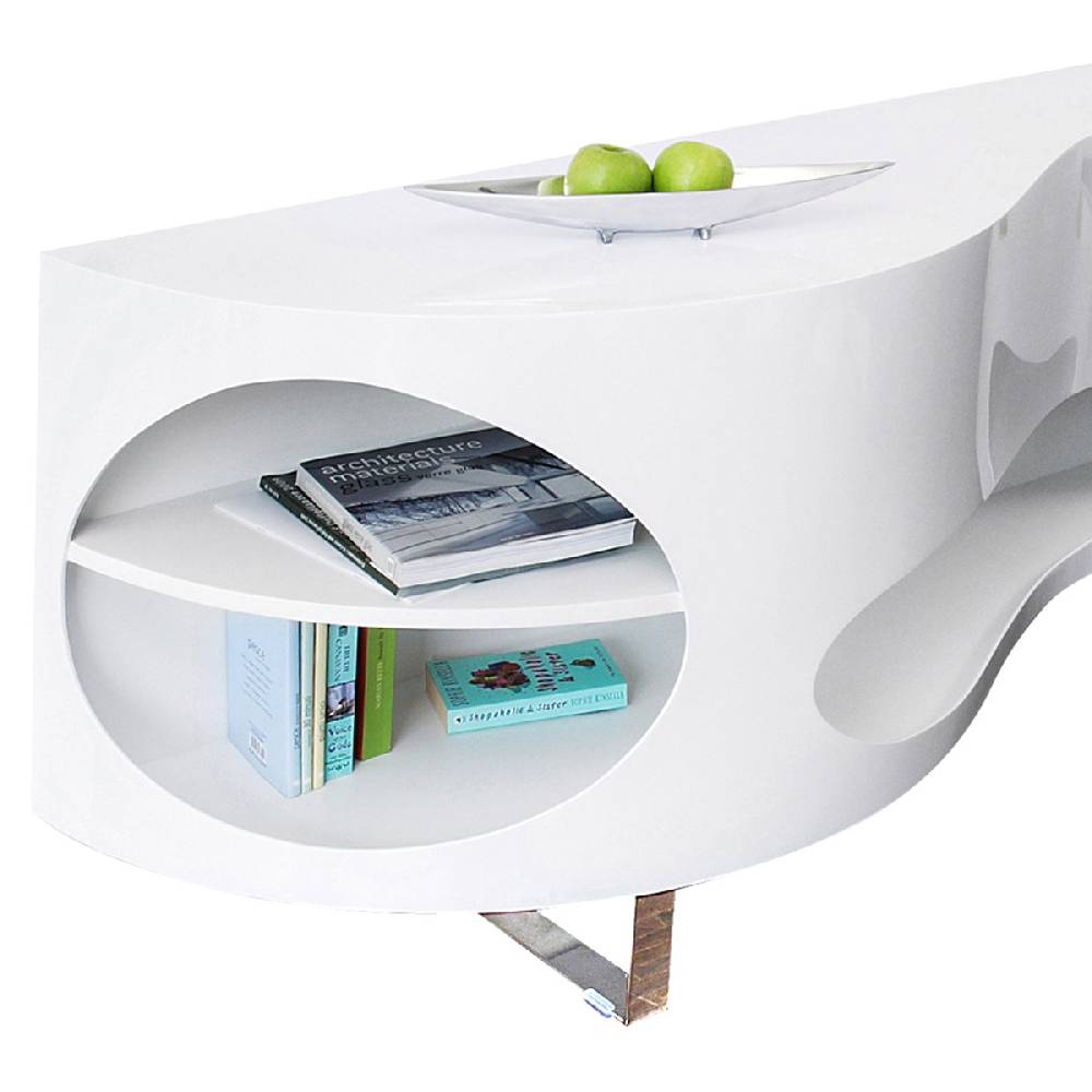 Salesfever Sideboard weiß Tchouc groß Hochglanz Design Cyber Monday