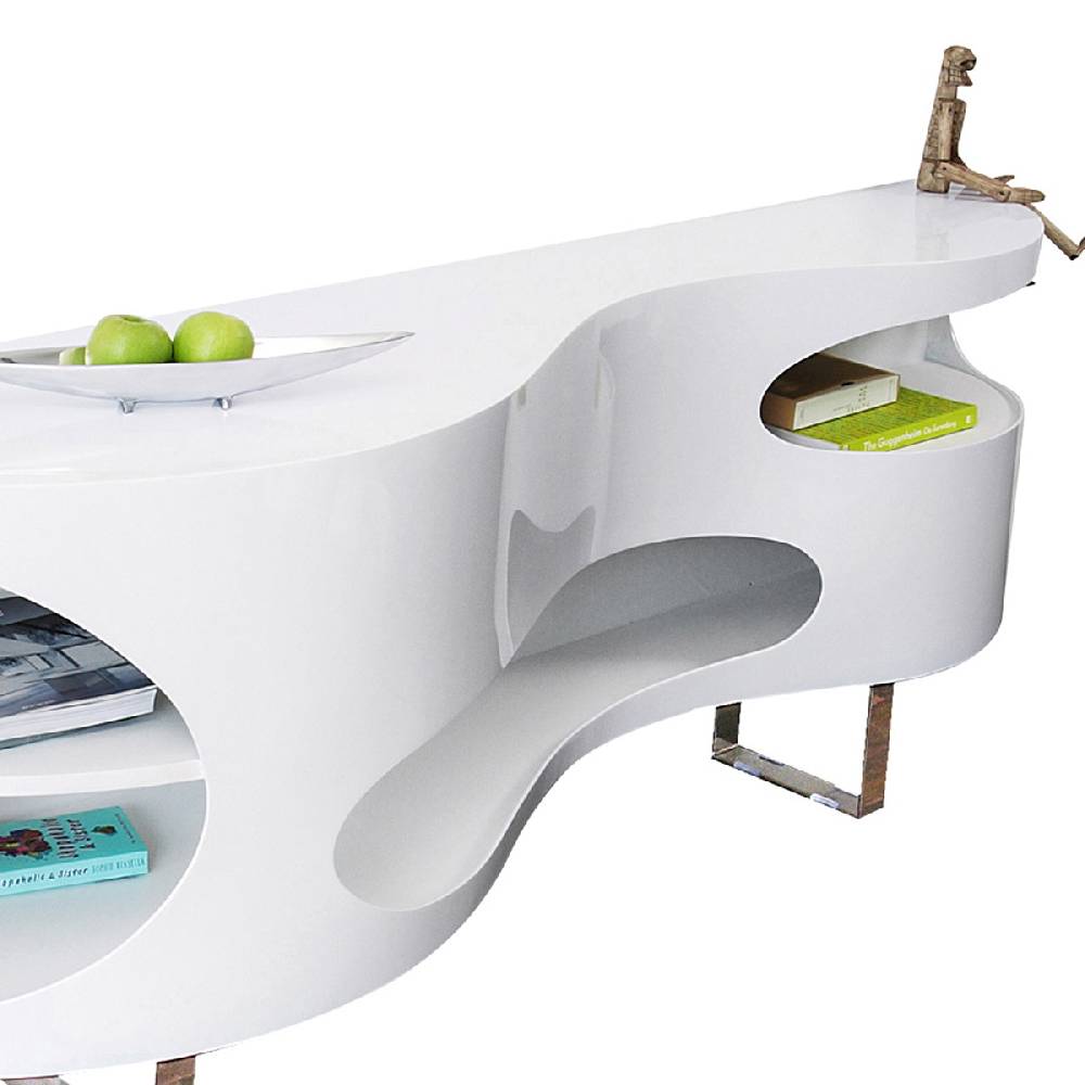 Salesfever Sideboard weiß Tchouc groß Hochglanz Design Cyber Monday