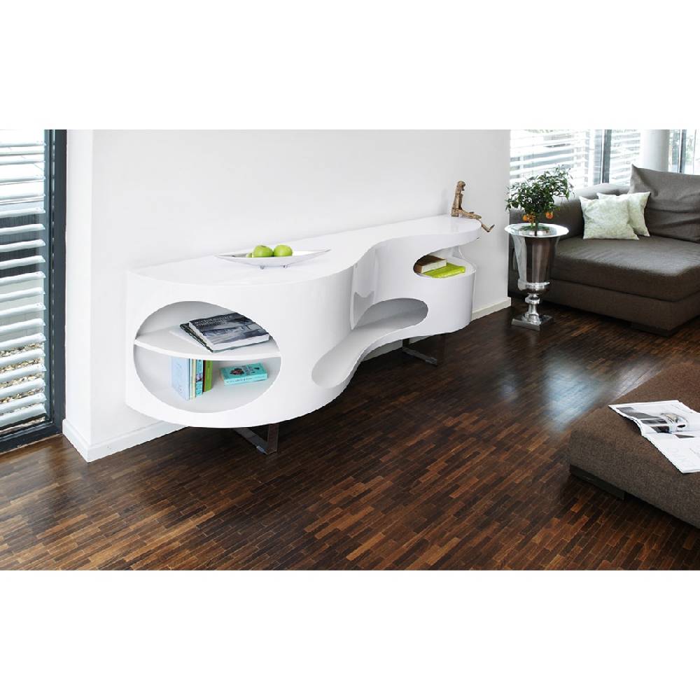 Salesfever Sideboard weiß Tchouc groß Hochglanz Design Cyber Monday