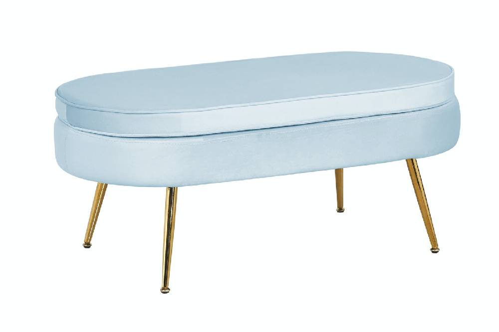 Salesfever Sitzpouf Hellgrau oval aus Samt Arielle Verkauf